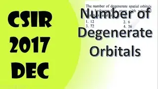 NUMBER OF DEGENERATE ORBITALS: CSIR December 2017 Chemical Sciences