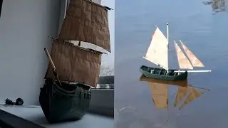 Как я делаю парусник из пластилина , и как я утопил куттер.
