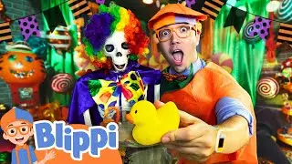 Blippi Plays Halloween Sink or Float! - Blippi | Educational Videos for Kids