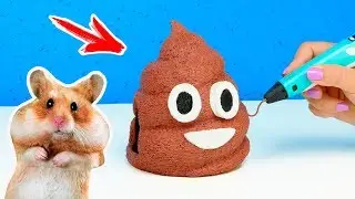 РИСУЮ EMOJI КАКАШКУ ТУАЛЕТ ДЛЯ ХОМЯКА 🐹 3D РУЧКОЙ | ДОМ ДЛЯ ХОМЯКА DIY