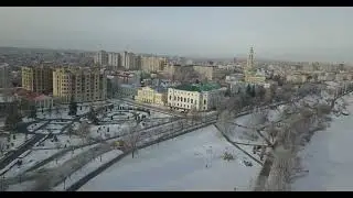 Центр Тамбова с высоты - Набережная, Тамбовский мужик DJI 0113