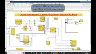 Automatic diesel generator with asynchronous machine simulation and design