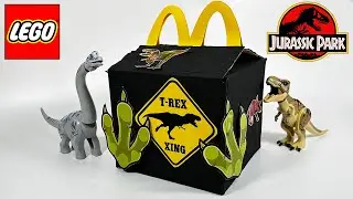 UNBOXING MYSTERY LEGO JURASSIC PARK 🍟Happy Meal Box 😱| Dilophosaurus,Tyrannosaurus,Brachiosaurus