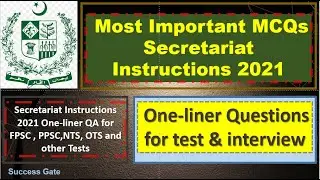 Secretariat Instructions 2021 MCQs/one-liner QAs | Success Gate