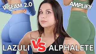 ALPHALETE AMPLIFY VS LAZULI LABEL V-SEAM 2.0 LEGGINGS TRY ON HAUL REVIEW 