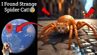 😰 I Found Strange Cat With Spider Leg Caught On Google Earth and Google Maps! #googleearth