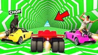 GTA 5 CHOP DID TRAINGLE PARKOUR CHALLENGE WITH BOOSTERS
