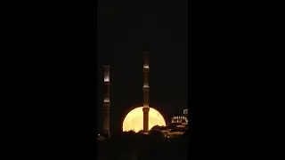 Full Moon and Great Çamlıca Mosque #Istanbul,#Türkiye