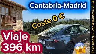 Viaje Cantabria-Madrid 400 km por 0 euros Tesla Model 3 Gran Autonomía 2024 con 498 cv y 629 km WLTP
