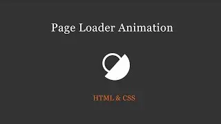 How to make Animated Page Loader using HTML & CSS | Page Loader in HTML | CSS Spinner Animation