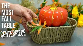 I just put the pumpkin in a basket, laid out the leaves and grasses, and this is what came out!