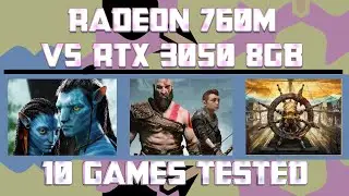 RADEON 760M vs RTX 3050 8GB -- 10 games tested -- Ryzen 5 8600G