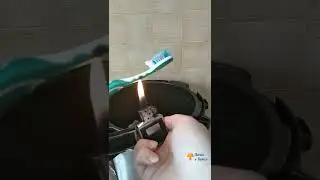 Подожгла старую зубную щетку, чтобы потом использовать ее на кухне