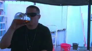 JimRock Drinking a 40 Ounce of King Cobra - his fav beer - while he txt's people