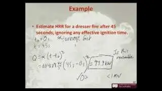 t squared heat release rate (HRR) example
