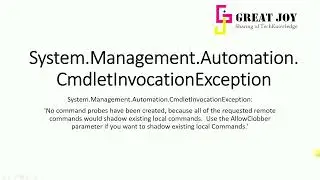 System.Management.Automation.CmdletInvocationException