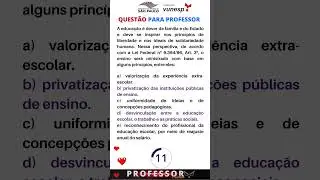 Concurso Professor ✅ LDB atualizada ⭐️ Vunesp 