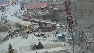 Реконструкция моста через р. Арамилка (06-17 апреля 2020 г.)