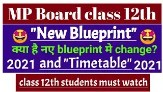 Mp Board blueprint 2021/ mp board class 12 Timetable 2021