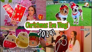 CHRISTMAS EVE VLOG 2024!!🎅🏻🎄(opening gifts, puppy park, singing, shopping etc!!🙈🎀) Rhia Official♡