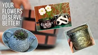 These 4 flower pots will surprise you with their ease of making and the result! Don't miss this oppo