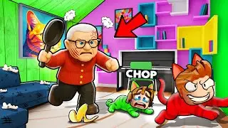 ROBLOX CHOP ESCAPES GRANNY AS CAT AND TROLL EACH OTHER
