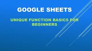 Google Sheets -UNIQUE function basics for beginners