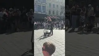 Montreal - Old Montreal street performer with mike