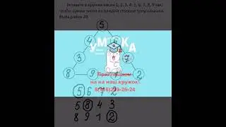Разбор головоломки: вставьте числа от 1 до 9 так, чтобы по каждой стороне в сумме вышло 20.