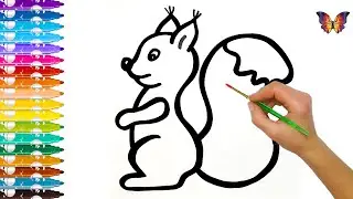 How to draw a cute squirrel for kids?
