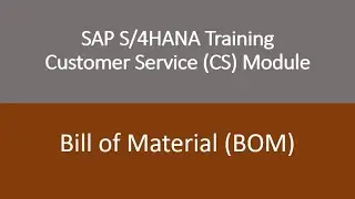Video 11 - SAP S/4HANA Customer Service (CS) module Training : Bill of Material (BOM)