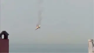 The crash of a military aircraft near Sevastopol! Footage from eyewitnesses!