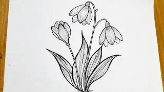 How to draw flowers easy || Flower drawing tutorial for beginners