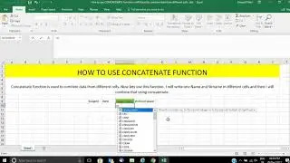 How to use Concatenate function in MS excel to combine data from different cells