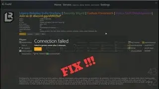 How to fix Connection failed: Failed to getinfo server after 3 attempts issue in FiveM(100% working)