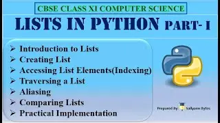Lists in Python (Part 1) | Introduction to Python Lists | CBSE Class 11 Computer Science