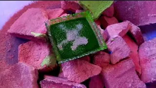 Purple Gym Chalk Crumbling 💜 Crunchy asmr💗 Dipping in Green paste 💚@softnoiseasmr
