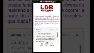 🔴LDB ATUALIZADA [Art. 4º] Questão da LDB |  Concurso Professor 
