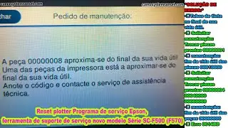 🖨️✅ SOLUÇÃO DE ERROS Pedido de manutenção: A peça 00000008 aproxima-se do final da sua vida util. 🖨️