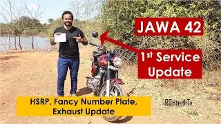 Jawa 42 First Service Update + Cost + HSRP + Fancy Number Plates + Exhaust Update