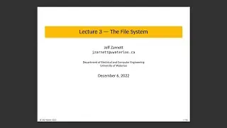SE 350 Lecture 3: The File System
