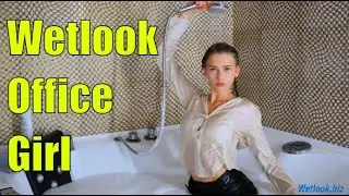 Wetlook Office Girl | Wetlook Leather Skirt | Wetlook Pantyhose