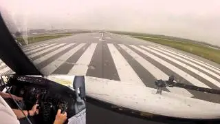 Taxi and takeoff from Düsseldorf - Boeing 737 cockpit view