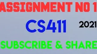 CS411 Assignment No 1 2021|cs411 cs411 assignment spring 2021