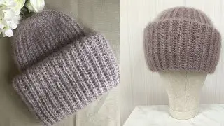 ВСЕГДА В МОДЕ! ВЯЗАНАЯ ШАПКА ИЗ МОХЕРА 