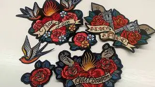 Old school tattoo embroidered patches