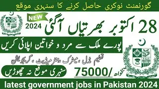 Latest government October jobs 2024 ۔ New jobs 2024 in pakistan۔Latest jobs in Pakistan 2024 today