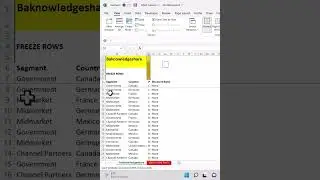 #shorts Freeze Rows in Excel