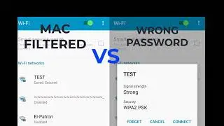 Using a wrong password on a Mac filtered network VS a non mac filtered network responses