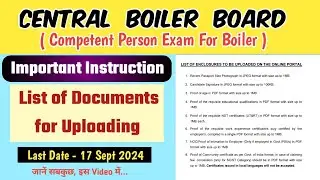 Documents For Competent Person Exam for Inspection and Certification of Boiler